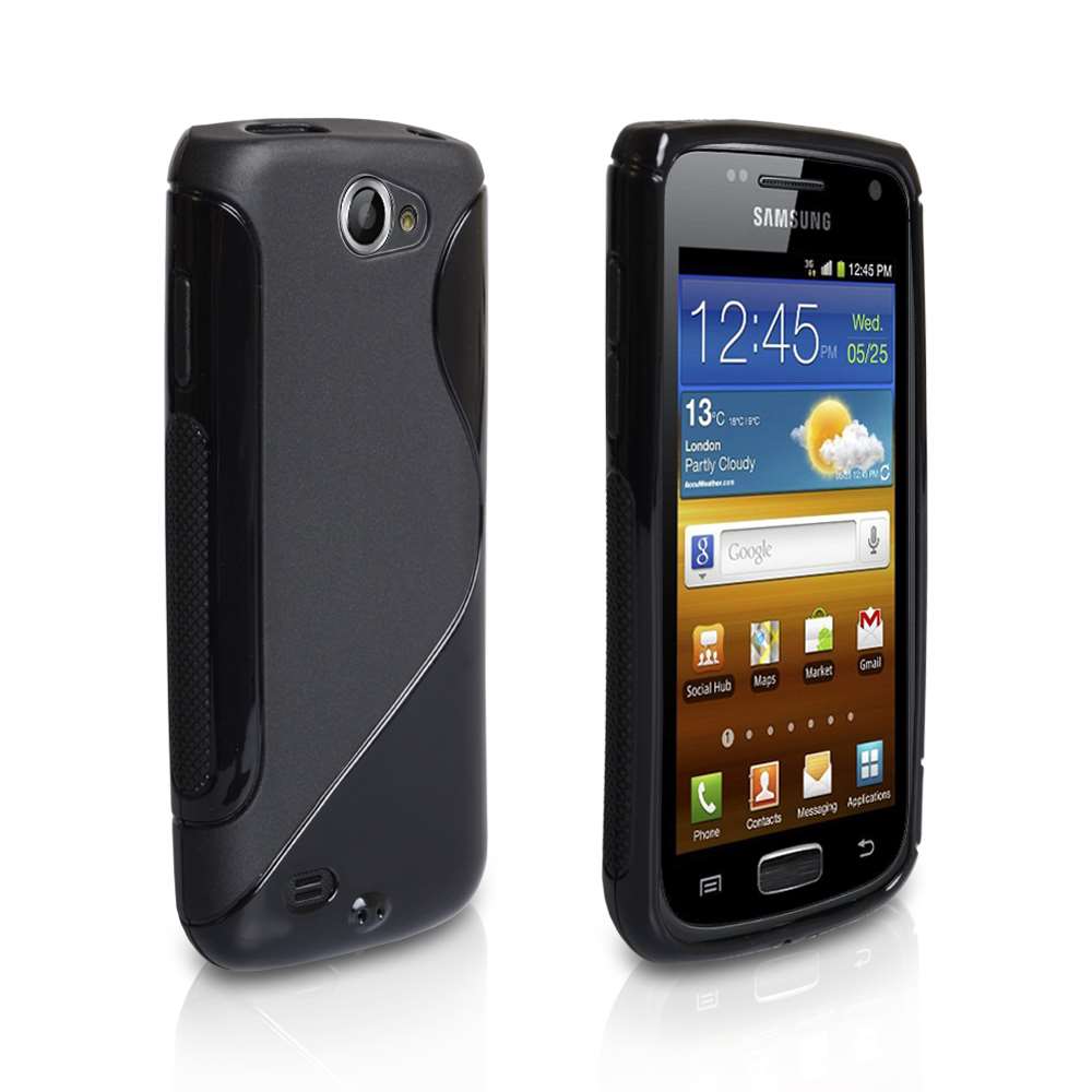 Caseflex Samsung Galaxy W S - Line Silicone Case - Black - Mobile Madhouse