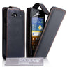Samsung Galaxy Advance Leather-Effect Flip Case - Black