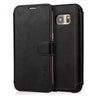 Caseflex Samsung Galaxy S7 Edge Leather Effect Wallet Case - Black With Red Lining