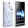 Yousave Accessories Sony Xperia S IMD Butterfly Case - White-Silver