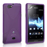 Yousave Accessories Sony Xperia Miro Silicone Gel X - Line Case - Purple - Mobile Madhouse