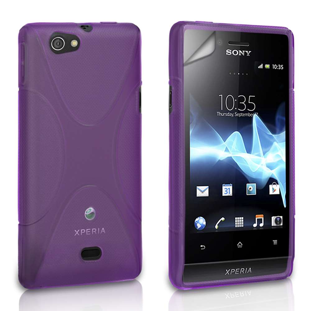 Yousave Accessories Sony Xperia Miro Silicone Gel X - Line Case - Purple - Mobile Madhouse