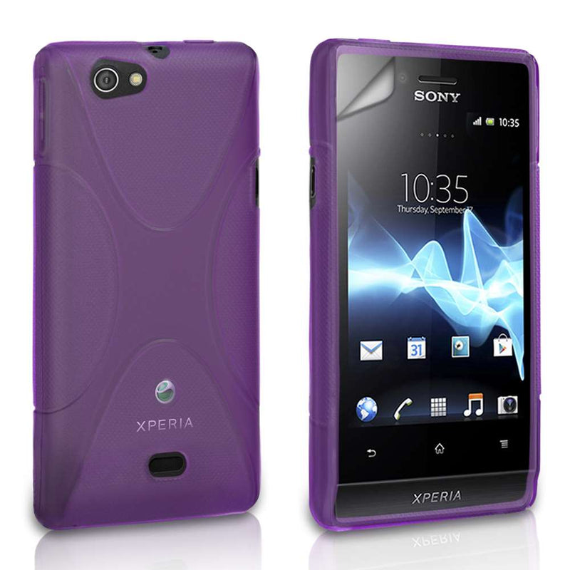 Yousave Accessories Sony Xperia Miro Silicone Gel X - Line Case - Purple - Mobile Madhouse