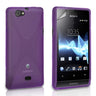 Yousave Accessories Sony Xperia Miro Silicone Gel X-Line Case - Purple